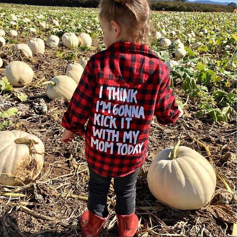 MERSARIPHY Toddler Long Sleeve Shirt Baby Boy Girl Plaid Top for Toddler Spring Winter Coat for Kid (Red Plaid, 3-4 T) - Image 2